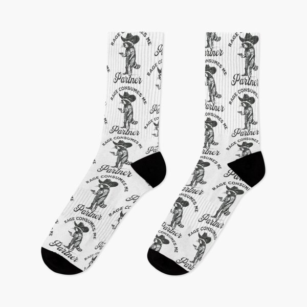 Item preview, Rage Consumes Me Partner Western Cowboy Raccoon Meme designed and sold by DreamyNature.
