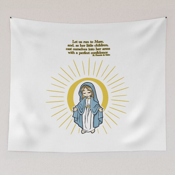 Item preview, Blessed Mother Mary Chibi Anime Cartoon St Francis de Sales Quote designed and sold by KatelynMitalski.