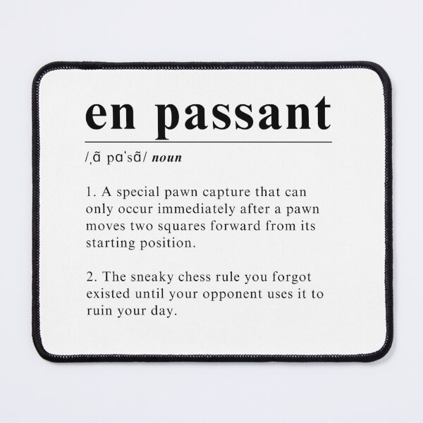 Item preview, Definition of En Passant - Simple elegant chess design designed and sold by Chess64.