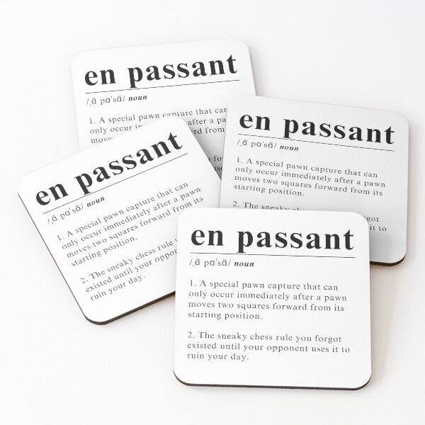 Item preview, Definition of En Passant - Simple elegant chess design designed and sold by Chess64.
