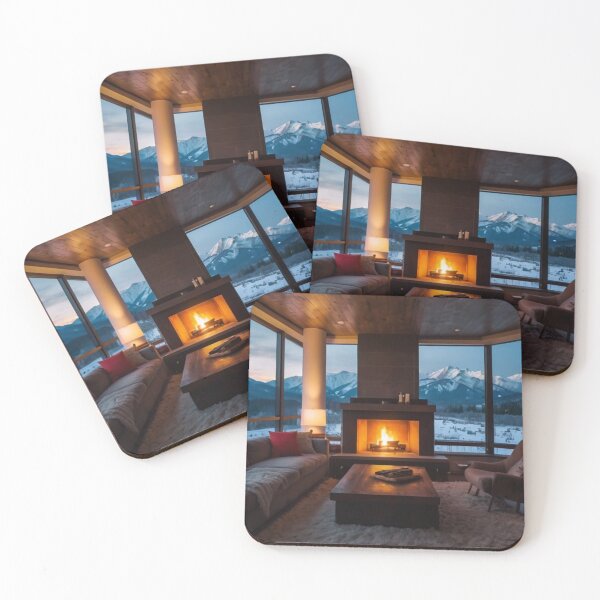 Item preview, Winter Glow: Living Room with Mountain Dreams designed and sold by BlareBlare.