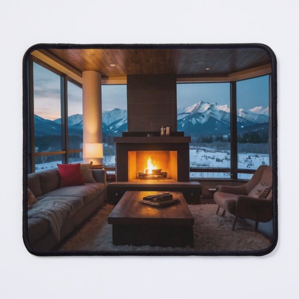 Item preview, Winter Glow: Living Room with Mountain Dreams designed and sold by BlareBlare.