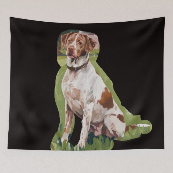 Item preview, Sitting cute Brittany dog designed and sold by DamioPolArt.