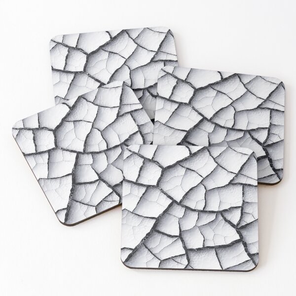 Item preview, An abstract cracked marble pattern in white with black lines designed and sold by SilentSpirits.
