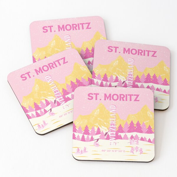 Item preview, St. Moritz Travel Art, Switzerland Travel Art, Pink Travel Art designed and sold by Magic Love Art Print.