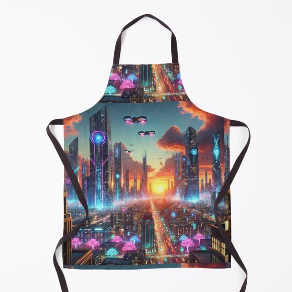 Item preview, Futuristic City at Sunset: A Neon Metropolis designed and sold by Meta2Physical.