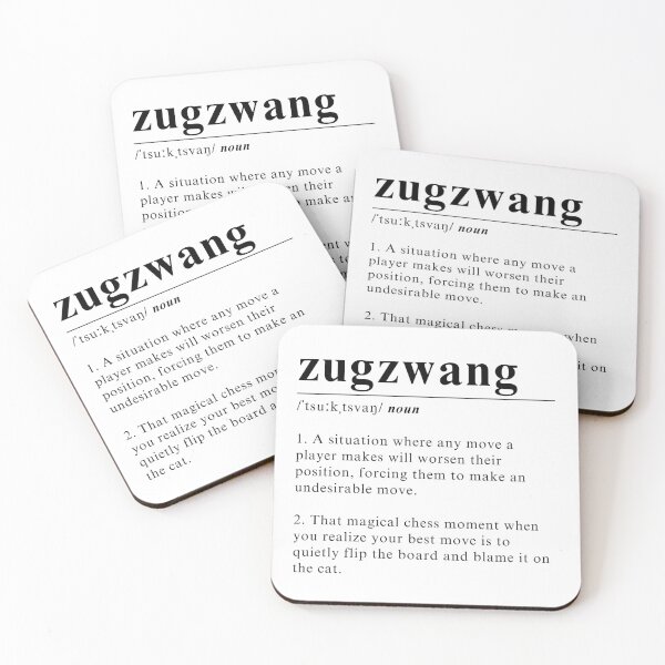 Item preview, Definition of Zugzwang - Simple elegant chess design designed and sold by Chess64.