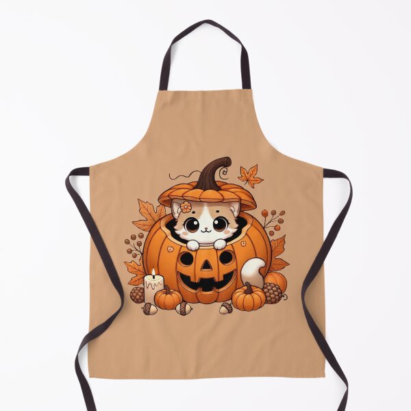 Item preview, Cat in Halloween Pumpkin Autumn Decoration Fall Leaves October designed and sold by Annika Shurafa.