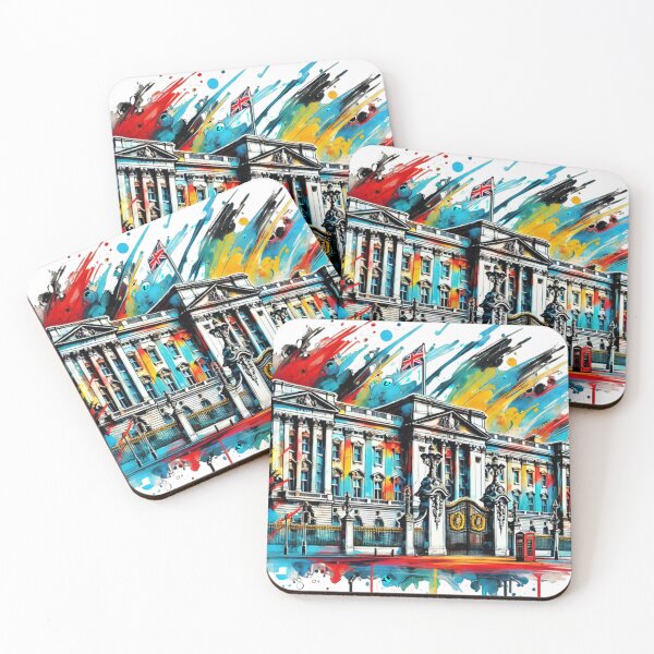 Item preview, Vibrant Ink-Style Buckingham Palace Art – Bold London Landmark Design designed and sold by RelaxMusic.