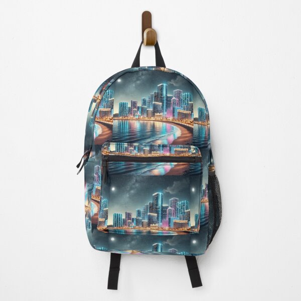 Item preview, Neon City: The Future's Beachfront Skyline designed and sold by Meta2Physical.