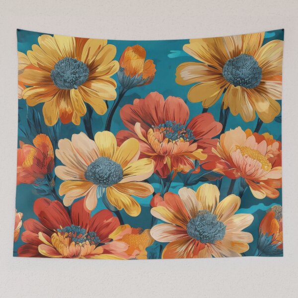 Item preview, Vibrant Floral Pattern With Stylized Daisy-Like Flowers designed and sold by estampavibe.