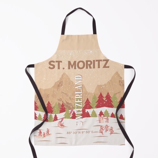 Item preview, St Moritz Travel Art, Switzerland Travel Art, Retro, Mocha designed and sold by Magic Love Art Print.