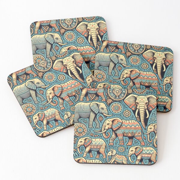 Item preview, Ethnic Tribal Elephant Patterns designed and sold by WildlifeSafari.