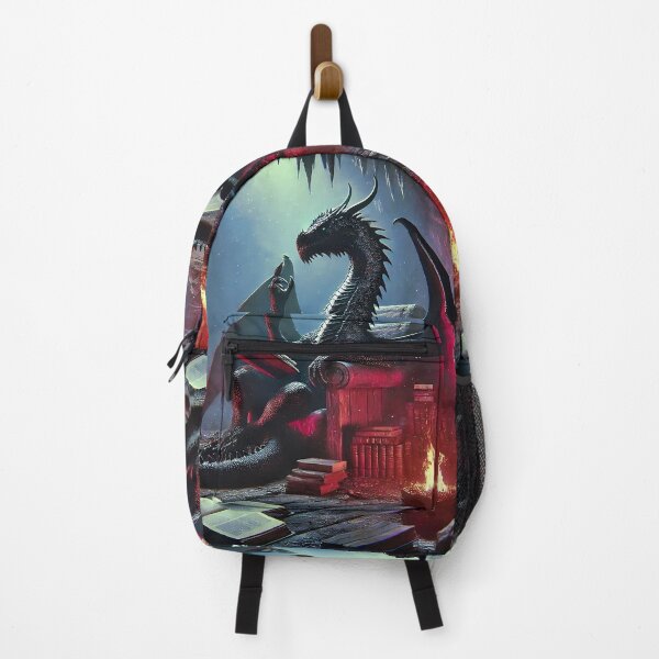 Item preview, Laid back Dragon who loves reading magic books in his dungeon Cave Fantasy DND, D&D Fire Bookish Nerd designed and sold by TheTimeTaxi.