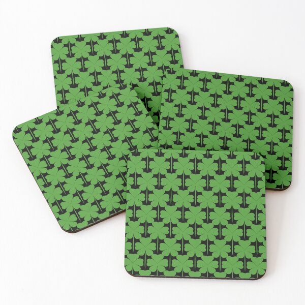Item preview, Pattern lucky clover, clover leaves 02 green, three-leaf clover designed and sold by SpecialtiesShop.
