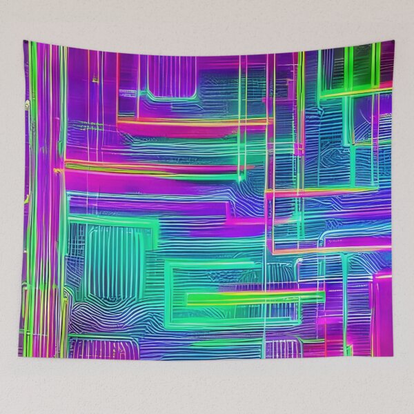 Item preview, Neon Abstract Futuristic Artwork | 003 designed and sold by Artful-Abstract.