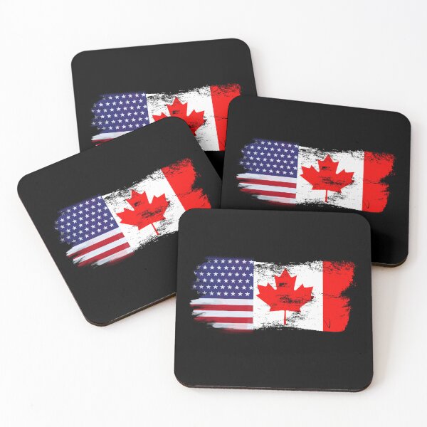 Item preview, Canadian American Half Canada Half America Flag designed and sold by ThereseLyssia.