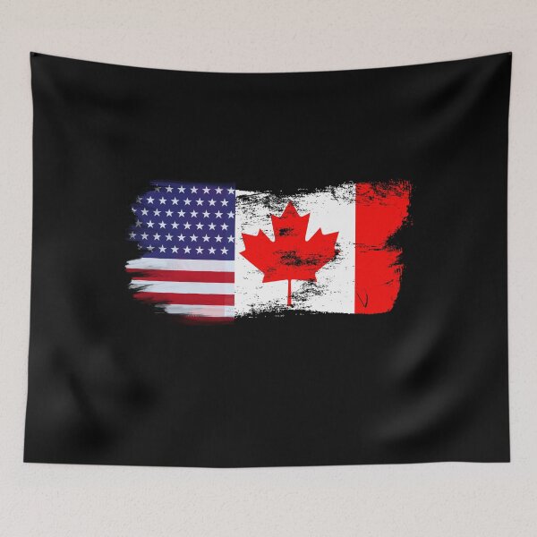 Item preview, Canadian American Half Canada Half America Flag designed and sold by ThereseLyssia.