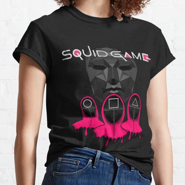 Item preview, Squid Game Front Man and Masked Men English Logo designed and sold by incloudines.