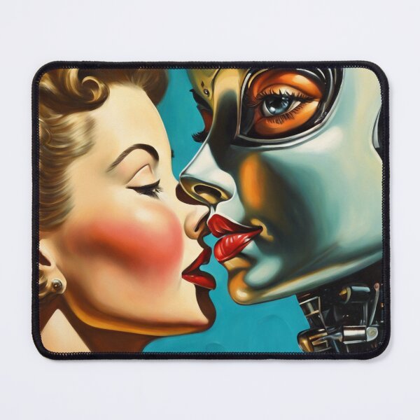 Item preview, Love-Bot #5: Metal and Flesh 1950s Retro Imitation Art designed and sold by NickWhittleArt.