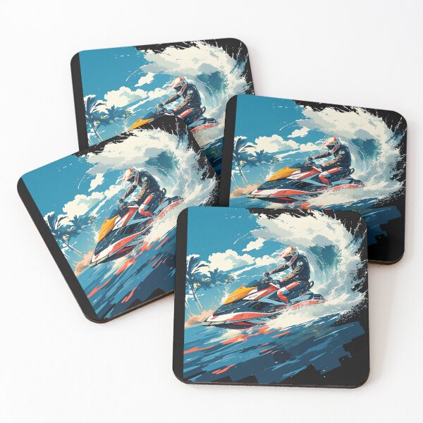Item preview, Dynamic Jet Ski Adventure - High-Speed Water Action Silhouette designed and sold by Windy-market.