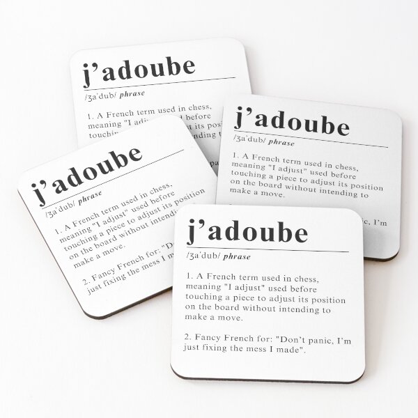 Item preview, Definition of J'adoube - Simple elegant chess design designed and sold by Chess64.