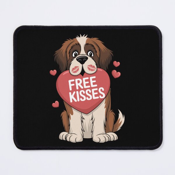 Item preview, Cute St Bernard Dog Valentines Day Heart Free Kisses designed and sold by FurryHavenPH.