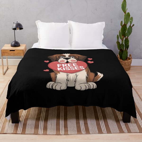 Item preview, Cute St Bernard Dog Valentines Day Heart Free Kisses designed and sold by FurryHavenPH.