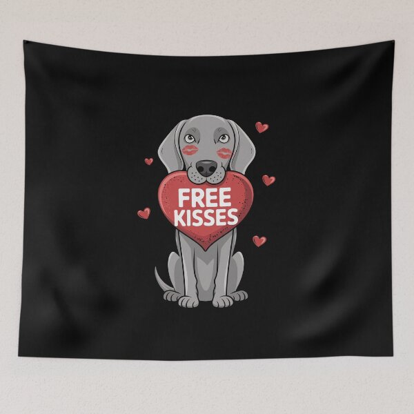 Item preview, Cute Weimaraner Dog Valentines Day Heart Free Kisses designed and sold by FurryHavenPH.