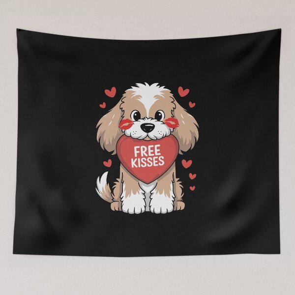 Item preview, Cute Cockapoo Dog Valentines Day Heart Free Kisses designed and sold by FurryHavenPH.