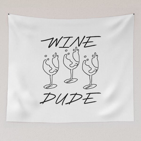 Item preview, wine glass with line drawing wine dude designed and sold by vibeno1.