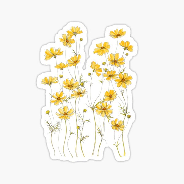 Clear Stickers Daisy Sticker, Yellow Daisy Cute Stickers