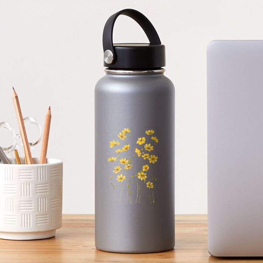 Yellow Cosmos Flowers Sticker