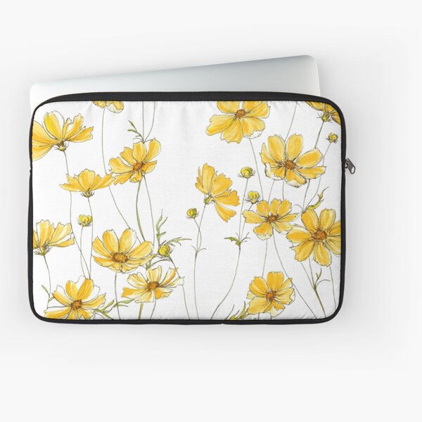 Yellow Cosmos Flowers Laptop Sleeve