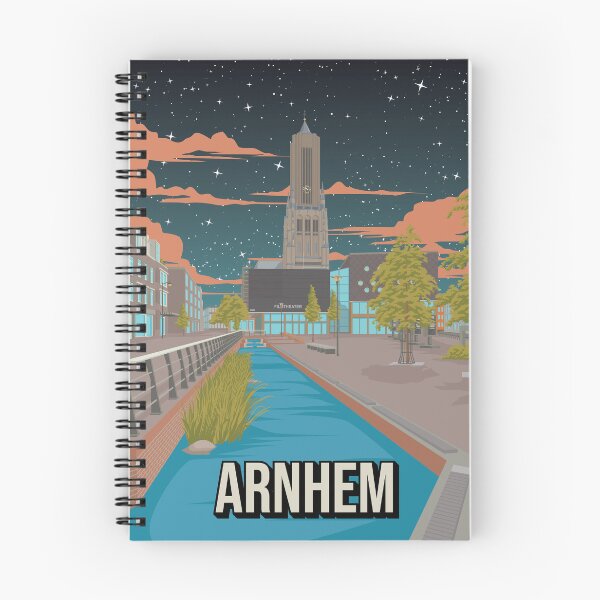 Item preview, Arnhem Vintage Minimal Night Sky Skyline Cityscape Travel Poster designed and sold by Stadify.