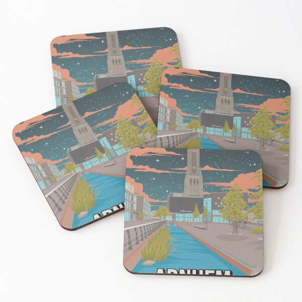Item preview, Arnhem Vintage Minimal Night Sky Skyline Cityscape Travel Poster designed and sold by Stadify.