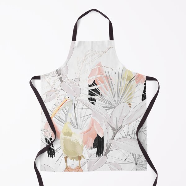 Item preview, Tropical vintage grey palm leaves and plants, pelican. designed and sold by MatyKotiv.