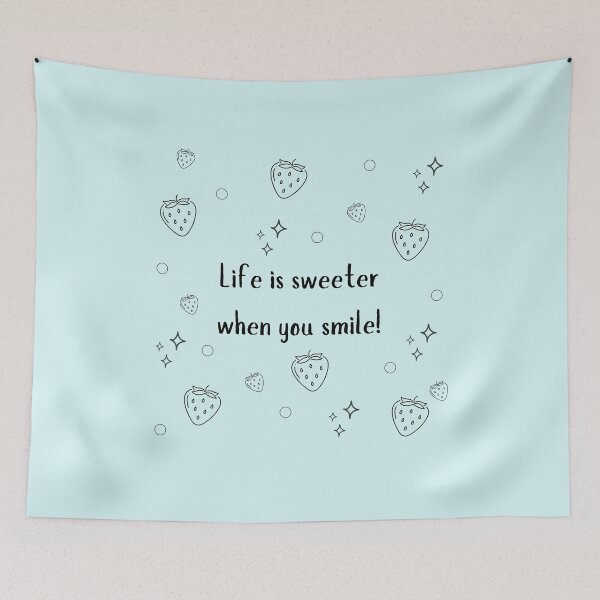 Item preview, Life is Sweeter When You Smile | Pastel Blue Background | Positive Quote designed and sold by Mystify-.