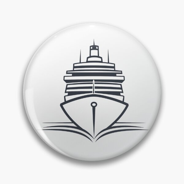 Item preview, Minimalist Cruise Ship Front View - Bold Nautical Design designed and sold by Liseri.