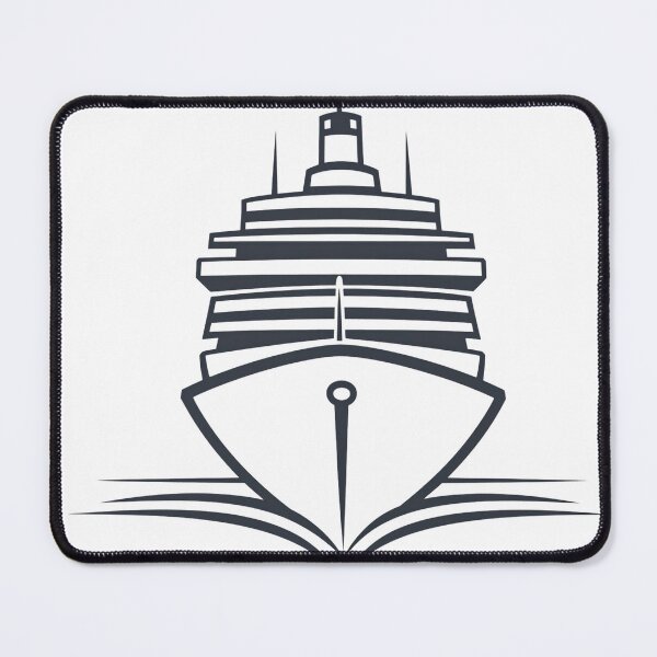 Item preview, Minimalist Cruise Ship Front View - Bold Nautical Design designed and sold by Liseri.