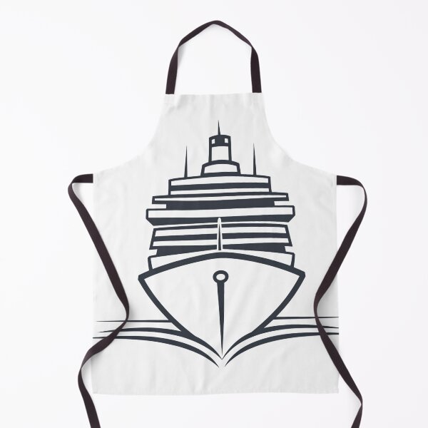 Item preview, Minimalist Cruise Ship Front View - Bold Nautical Design designed and sold by Liseri.