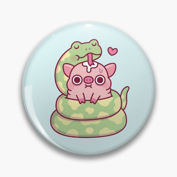 Item preview, Cute Snake Curl Around An Anxious Pig designed and sold by rustydoodle.