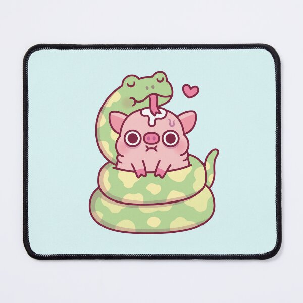 Item preview, Cute Snake Curl Around An Anxious Pig designed and sold by rustydoodle.