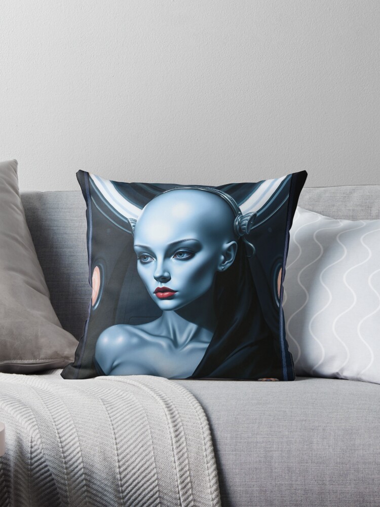 The Exquisite Portrait of Dystoria from the Planet Tachi-Ladean AI Concept Art by Xzendor7 4 The Exquisite Portrait of Dystoria from the Planet Tachi-Ladean Alluring AI Concept Art by Xzendor7 Decorative Art Print Throw Pillow