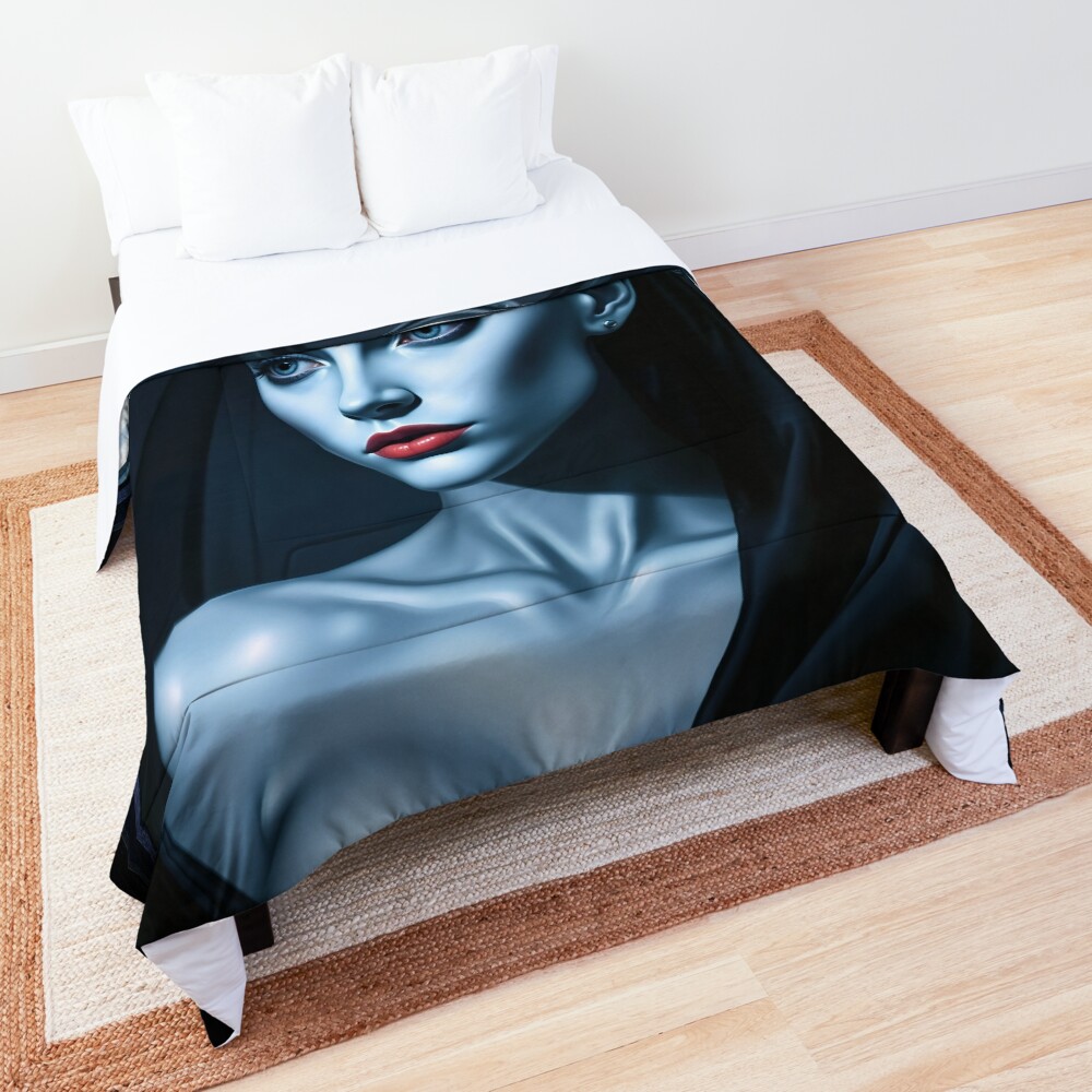 The Exquisite Portrait of Dystoria from the Planet Tachi-Ladean AI Concept Art by Xzendor7 3 The Exquisite Portrait of Dystoria from the Planet Tachi-Ladean Alluring AI Concept Art by Xzendor7 Decorative Art Print Comforter