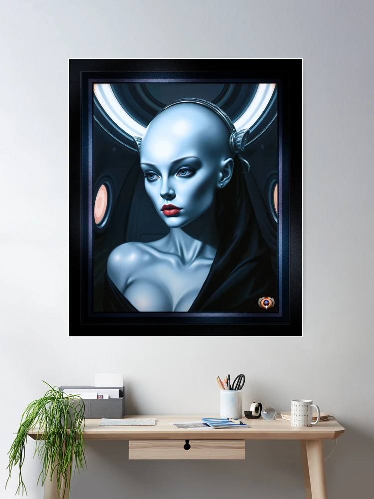 The Exquisite Portrait of Dystoria from the Planet Tachi-Ladean AI Concept Art by Xzendor7 2 The Exquisite Portrait of Dystoria from the Planet Tachi-Ladean Alluring AI Concept Art by Xzendor7 Wall Decor Poster Art Print
