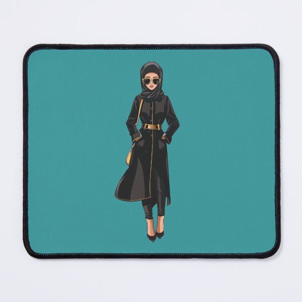 Item preview, Elegant Black Hijab Fashion Sticker - Chic Modest Outfit with Gold Accents Design | Ramadan designed and sold by ThisTee.