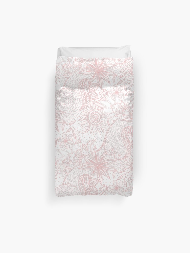 Boho Chic Floral Henna Mandala Image Duvet Cover By Inovarts