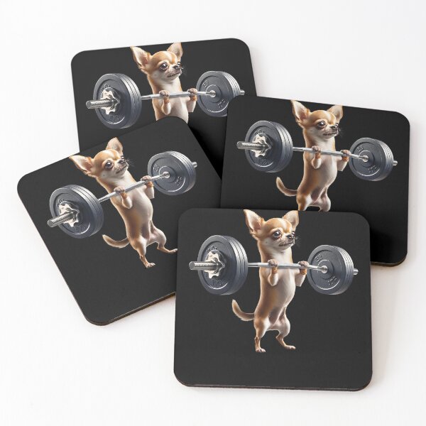 Item preview, Chihuahua Deadlift Weightlifting Funny Fitness Workout Gym Dog Lover designed and sold by Kimberley King Art  King Art.