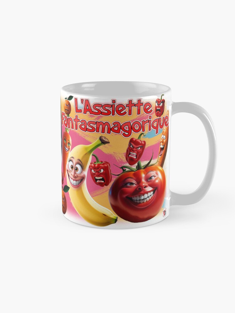 Aperçu 5 sur 6. Mug à café avec l'œuvre L'Assiette Fantasmagorique. créée et vendue par Vinidal.